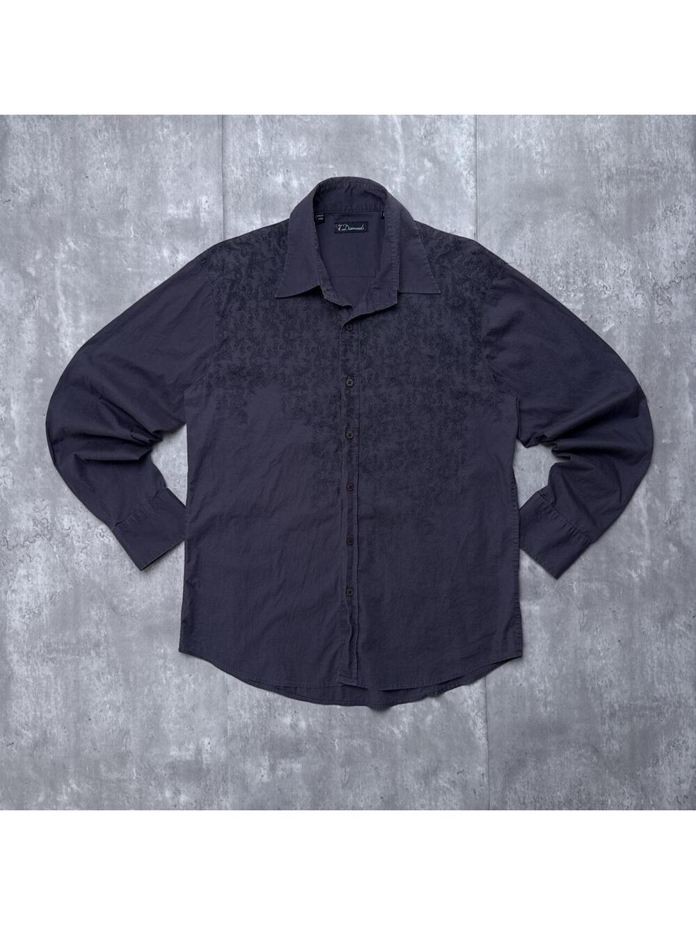 Y2K 7 Diamonds 00s Black button up grunge style shirt